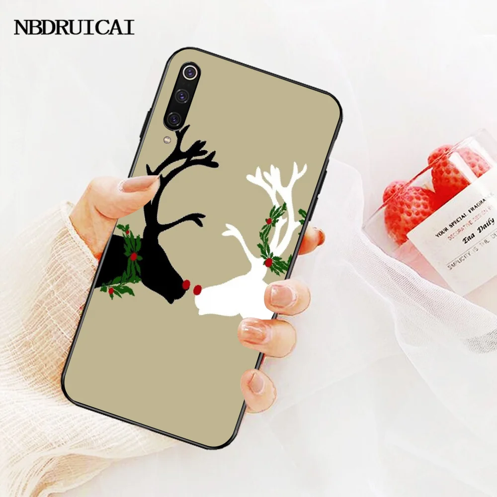 NBDRUICAI минималистский животный накладка олень черный мягкий чехол для телефона