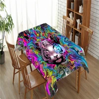 black white animal table cloth lion tiger cat wolf artistic rectangular tablecloths waterproof coffee table cover decor