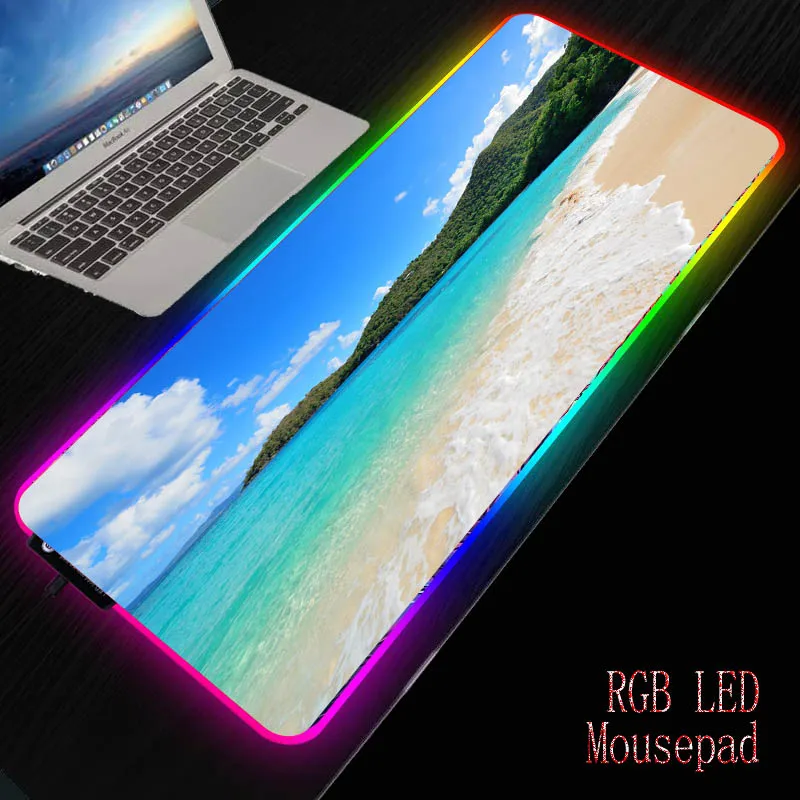 MRGBEST коврик для мыши с пляжным пейзажем игровой большой геймер XXL Mause ПК