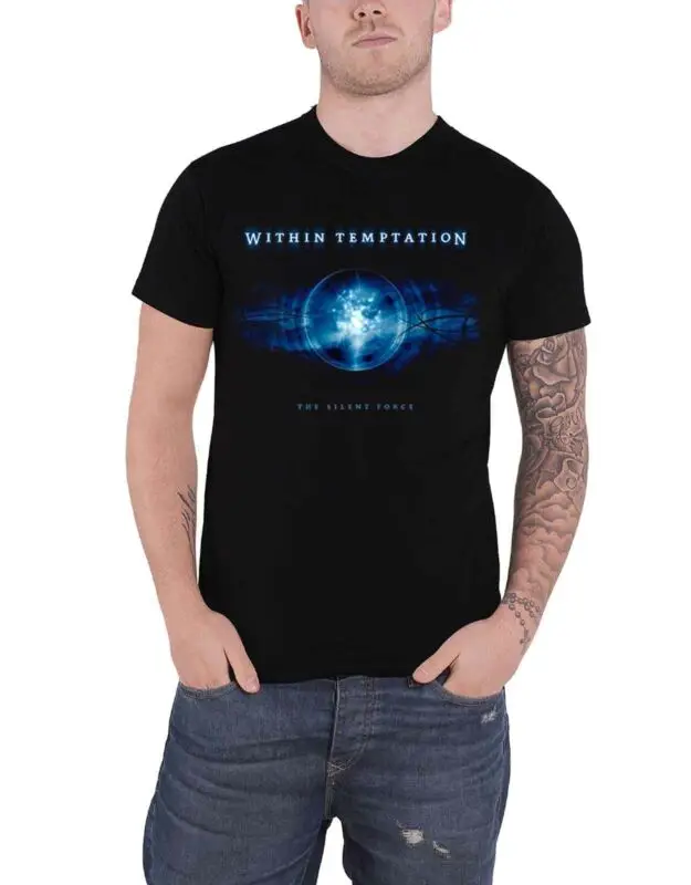 Inрамках Temptation футболка с логотипом Silent Force Band новый официальный мужской черный