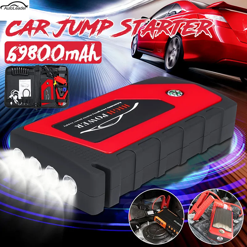 Пусковое устройство для автомобиля 69800 мАч 12 В аварийное пусковое 4USB