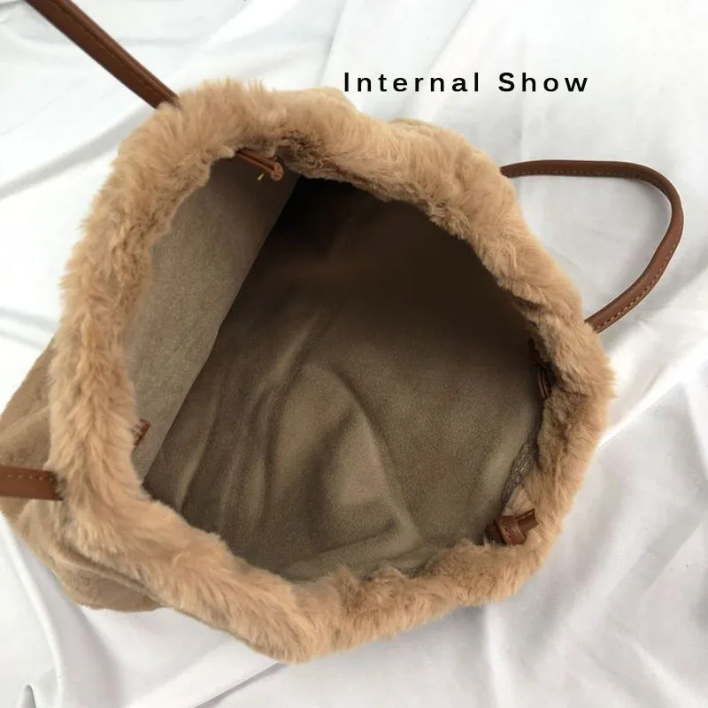 Wahyah зимняя сумка из искусственного меха ручная для женщин сумки однотонный