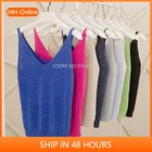 Кроп-топы для женщин 2022 Сексуальная Трикотажная майка топ с золотой нитью летняя майка женская белая майка Топ для фитнеса женская футболка