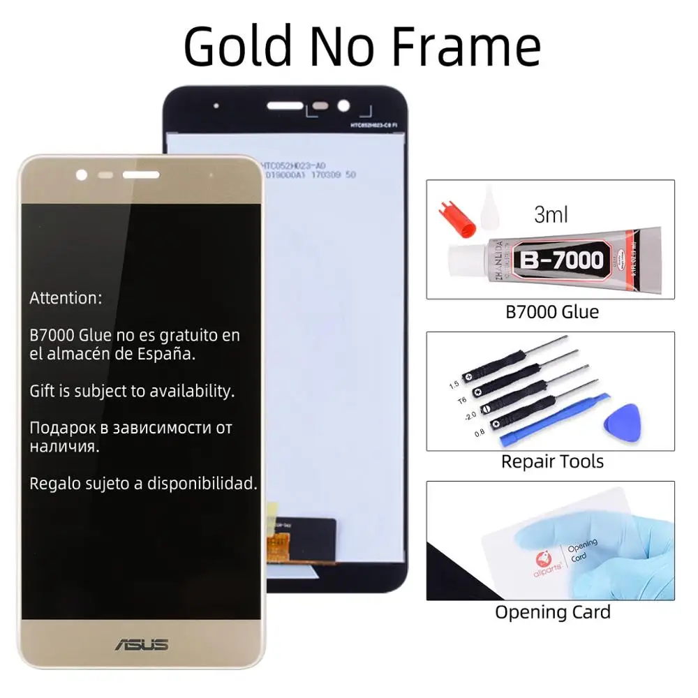 Дисплей для ASUS Zenfone 3 Max ZC520TL X008D LCD в сборе с тачскрином на рамке черный белый золотой - Цвет: No Frame Gold