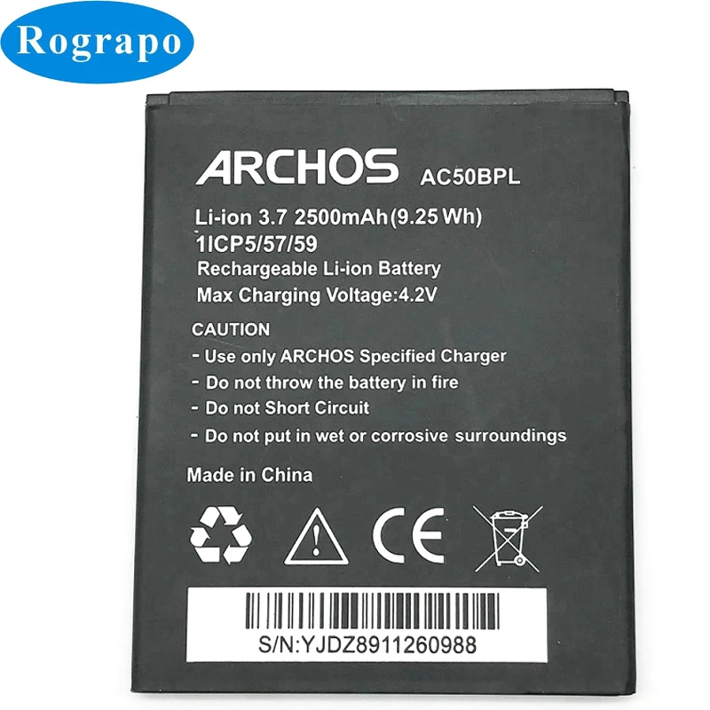 Сменный аккумулятор 2500 мАч AC50BPL для ARCHOS 50b Platinum Baterij мобильный телефон|battery for