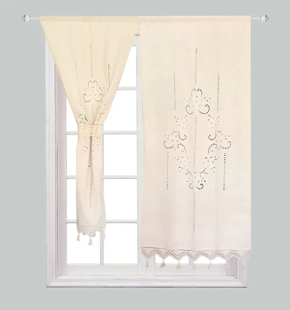 2 шт. ручная работа хлопок Кортина вязанная крючком кружевная занавеска