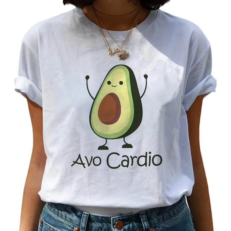 

Tshirt Summer Kawaii Grunge Top Tees Female Ullzang Funny T-shirt Women's t-shirt Harajuku Avocado Vegan t shirt women Cute 90s