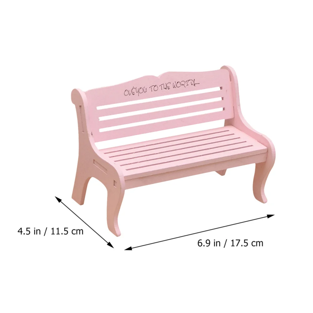 

1pc Miniature Furniture Bench Mini Wooden Bench Home Desktop Ornament