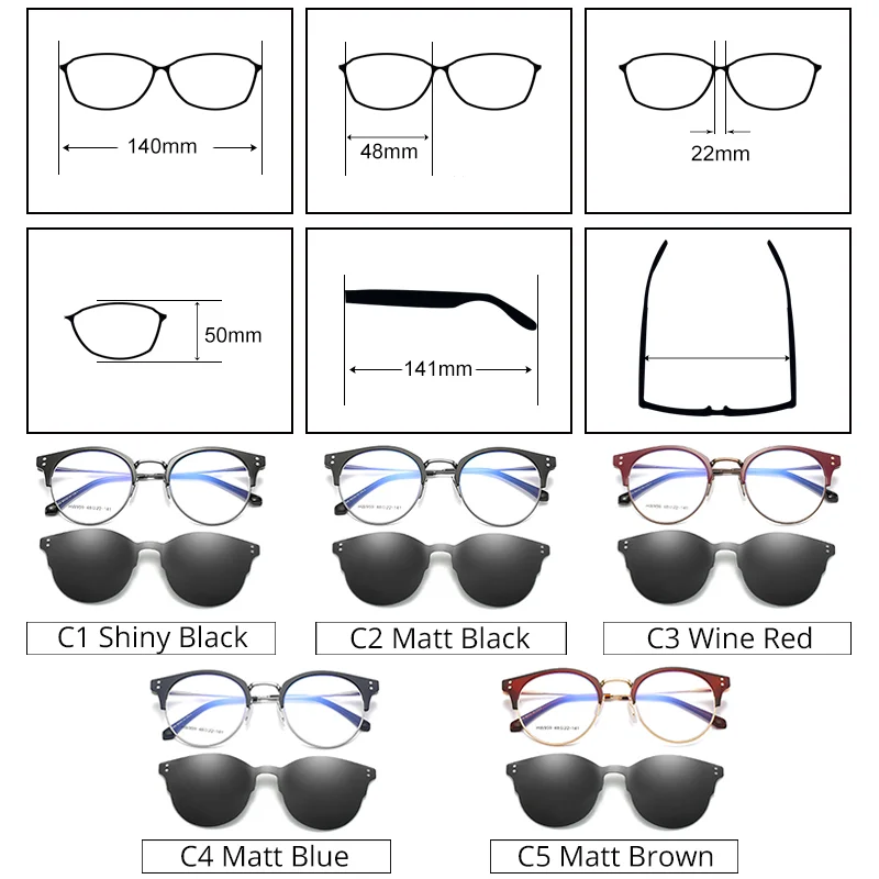 Солнцезащитные очки с магнитом и поляризацией 2 в 1 Z959 | Аксессуары для одежды