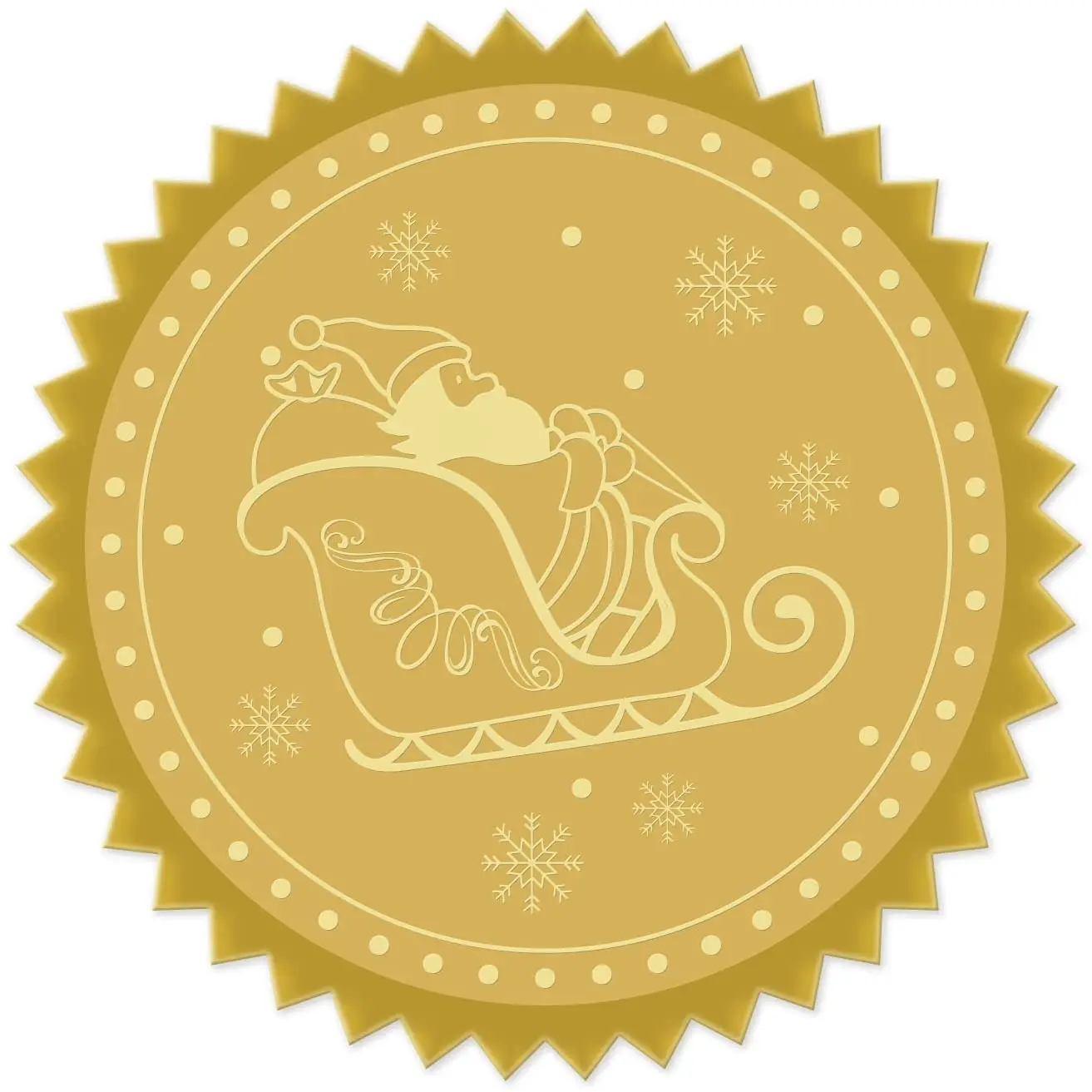 

100 шт. 50 мм золотые фольгированные сертификаты, самоклеящиеся тисненые наклейки Санта-Клаус, приглашения на Рождество, выпускной, нотариус