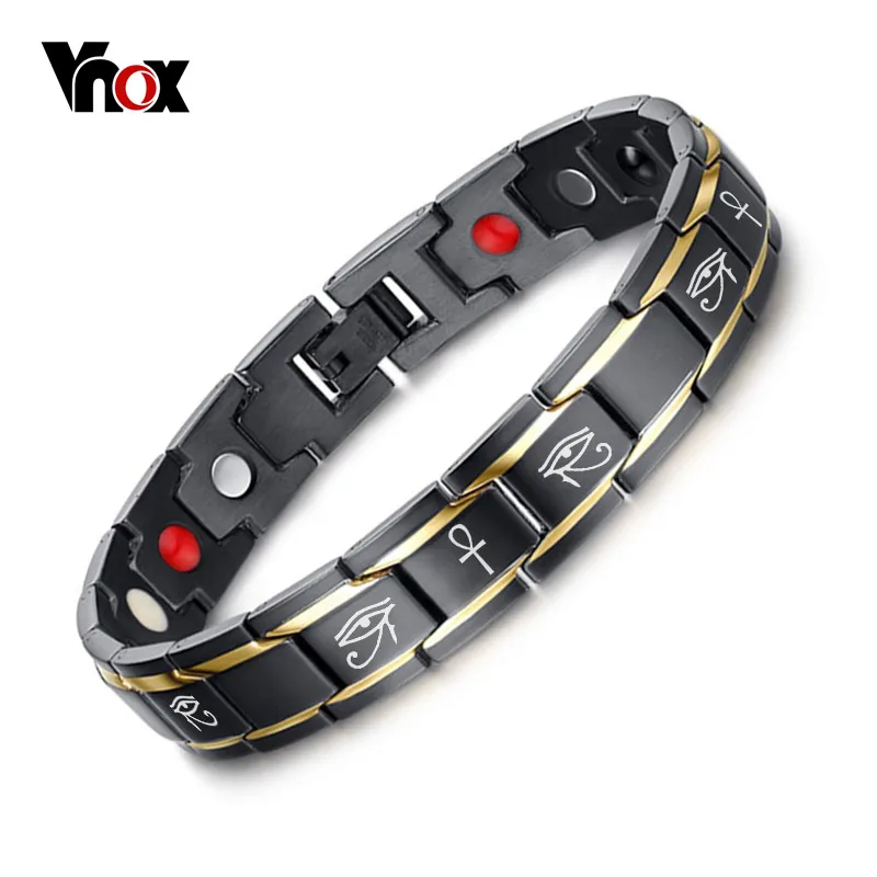 Мужской браслет Био энергия Исцеление ювелирные изделия гравировка Анкх хор