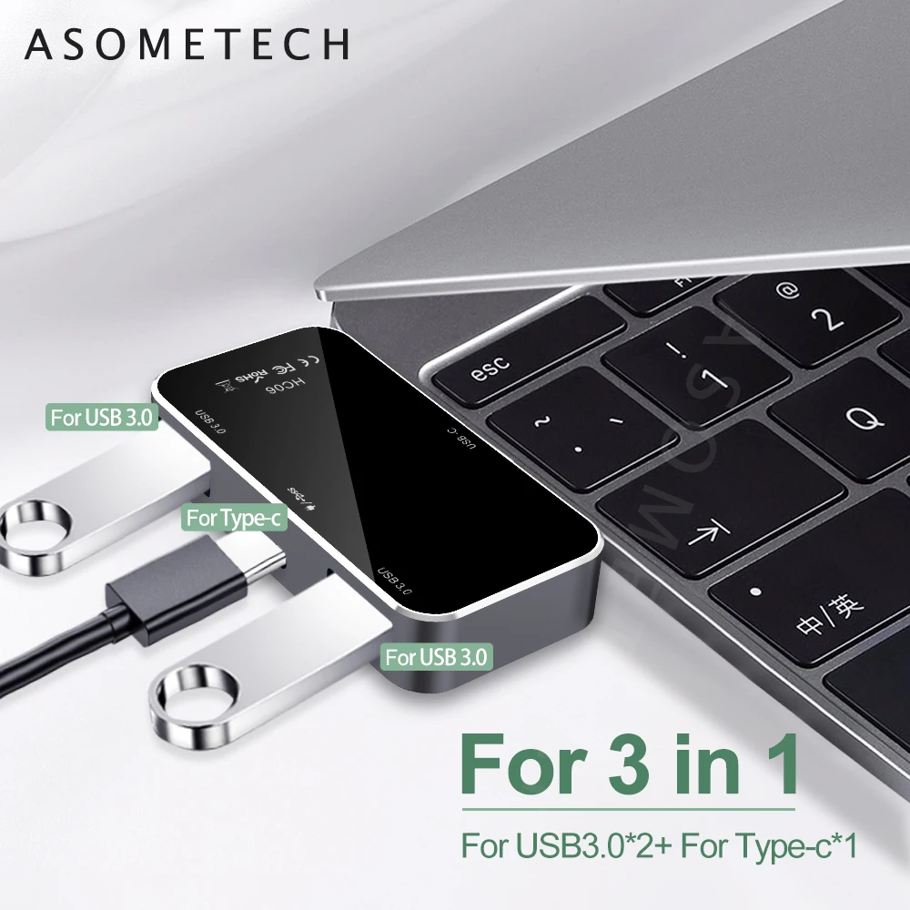 Высокоскоростной Разветвитель USB 3.0 типа C умная док-станция с 3 портами