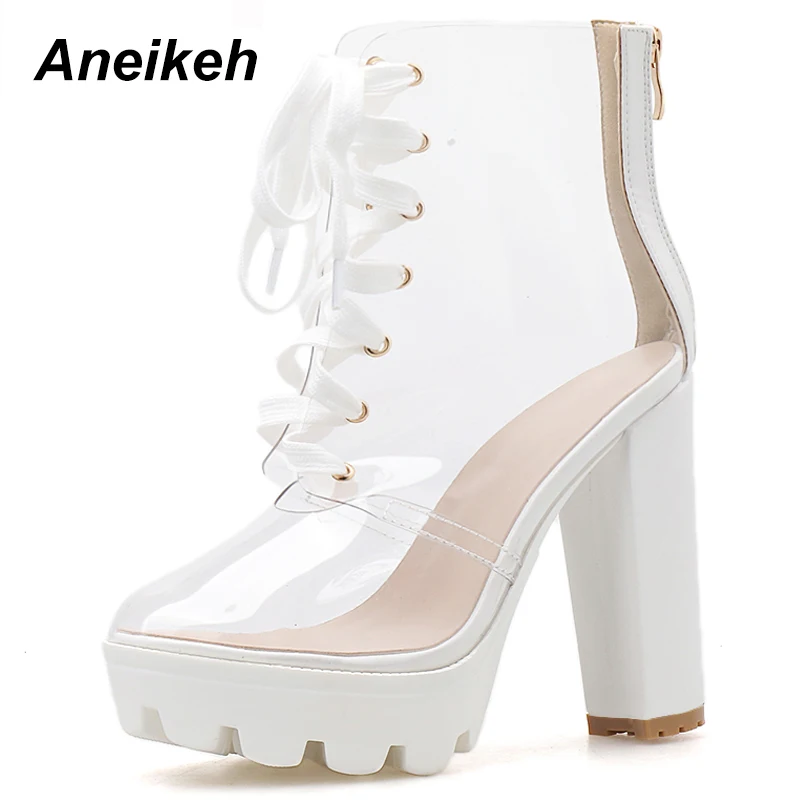 Aneikeh новые сексуальные флуоресцентные зеленые босоножки на высоком каблуке