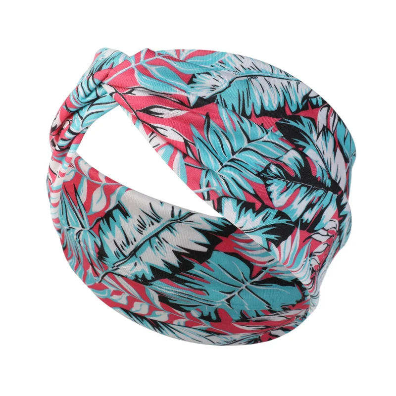 

Hair Band Girls Ladies New Printed Wide-brimmed Cross Stretch Headband Bohemian Ladies Retro Headband Hair Accessories Elastics