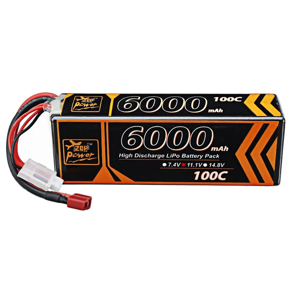 ZOP Power Lipo Battery 6000MAH 3S 11.1V 4S 14.8V 100C T Plug Connector for RC Quadcopter Drone Car Model Helicpoter Parts