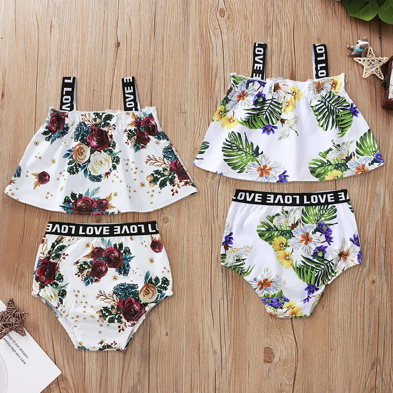 Коллекция 2020 года летние изысканные наряды с цветочным рисунком для маленьких