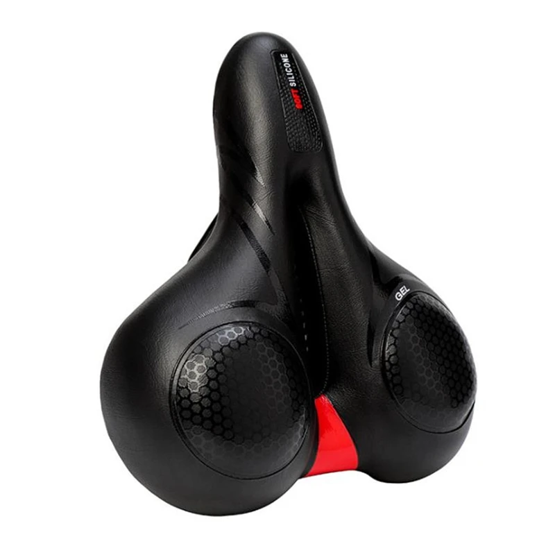 

Велосипедное Сиденье с двумя амортизирующими шариками, водонепроницаемое широкое седло из пены с эффектом памяти, для мужчин и женщин
