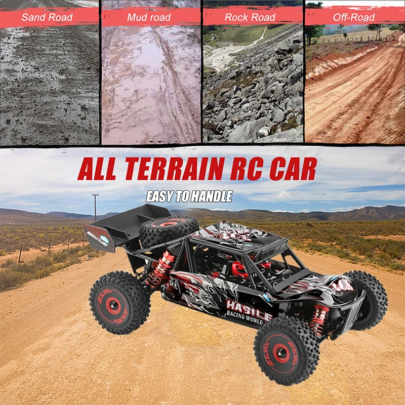 WLtoys-coche teledirigido todoterreno de alta velocidad, veh&iacute;culo teledirigido de escala 1:12, 124016, 4WD, 75 km/h, Motor sin escobillas, 2,4G, 1/12-3