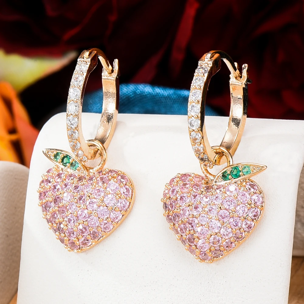

Милые милые модные романтичные серьги-подвески в виде розового вишневого сердца для женщин Свадебные серьги модные подарочные серьги