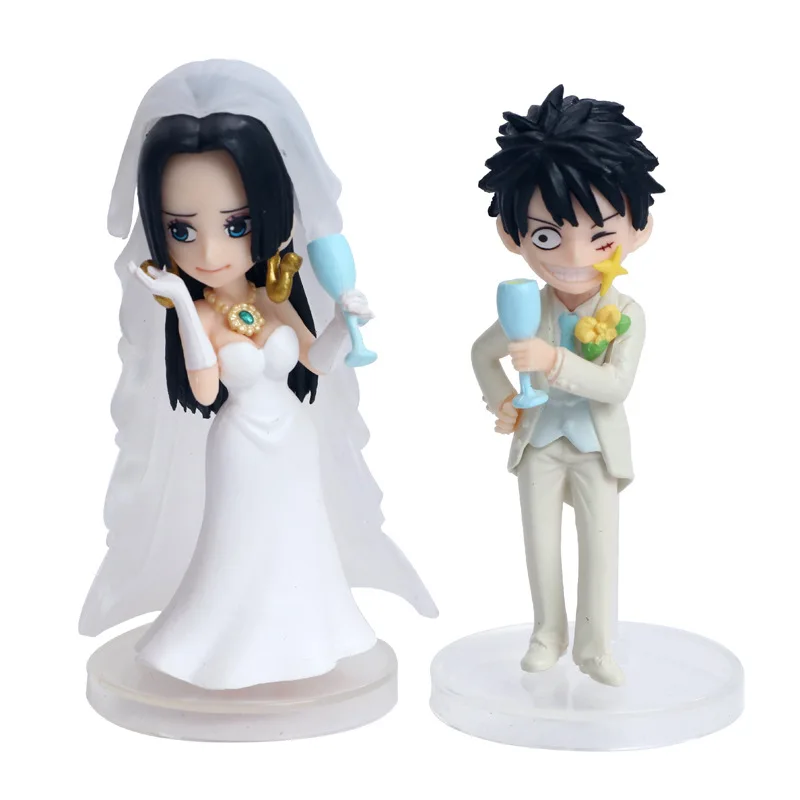 Аниме One Piece Luffy & Boa Hancock Свадьба Вечеринка день ПВХ в коробке модели игрушки экшн