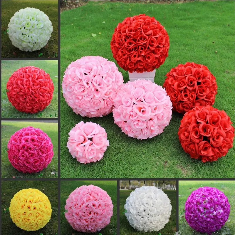 

Новое поступление 12 "/30 см искусственные розы шары для поцелуев из шелковых цветов рождественские украшения на день рождения Свадебная вече...
