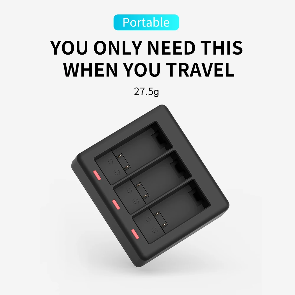 Зарядное устройство TELESIN для аккумуляторов зарядное со светодиодной подсветкой