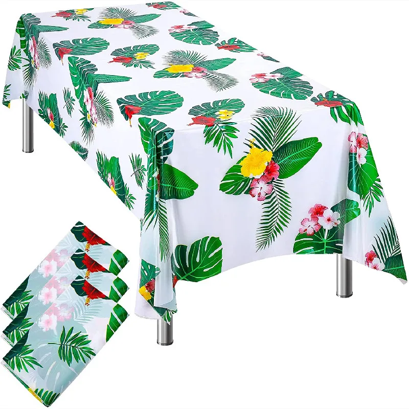 

Hawaiian theme Palm Leaf Tablecloth for Disposable Luau Tropical Table Decoration Birthday Party Outdoor indoor Picnic Supplies