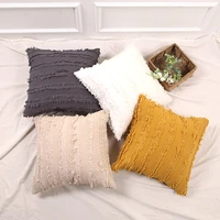 decorative throw pillow covers set of 2 cotton linen cushion cases for couch sofa bed home decor