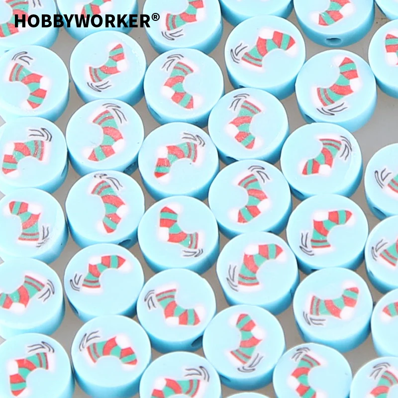 

Hobbyworker, рождественские синие носки, мягкая глина, бусины россыпью, купи один, получи один бесплатно для «сделай сам», ожерелье, браслет, ювели...