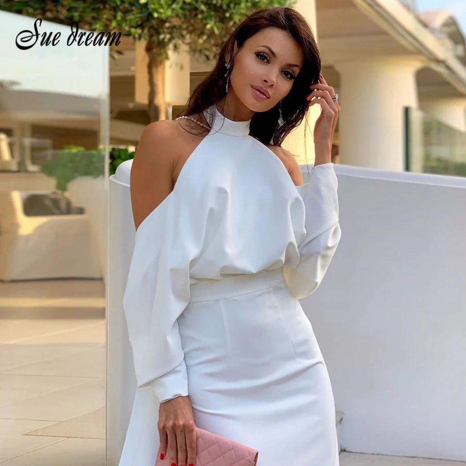 2021 летнее Новое Женское облегающее платье сексуальное с длинным рукавом