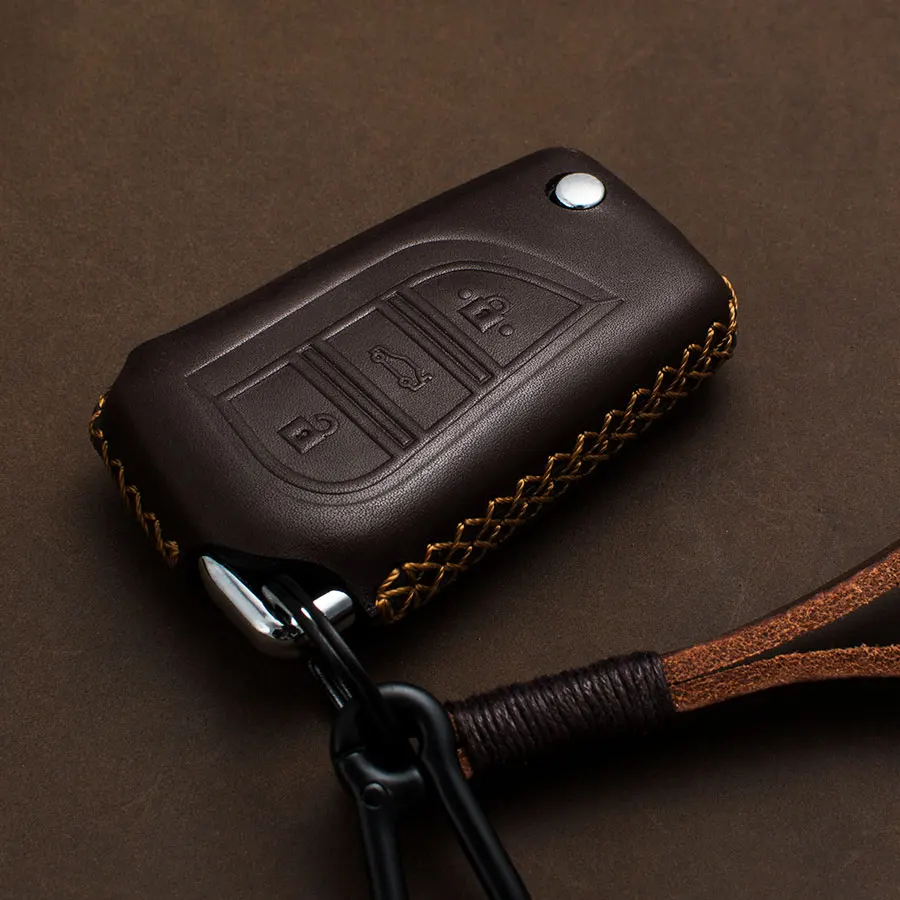 

1 PCS Genuine Leather Car Key Case Key Cover For Toyota Yaris Camry Corolla Prado REIZ Crown RAV4 Hilux Shell Bag