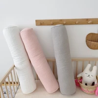 korean cotton quilted cylindrical baby pillow cushion solid color kids children infant bed roll pillows cot crib bumper surround