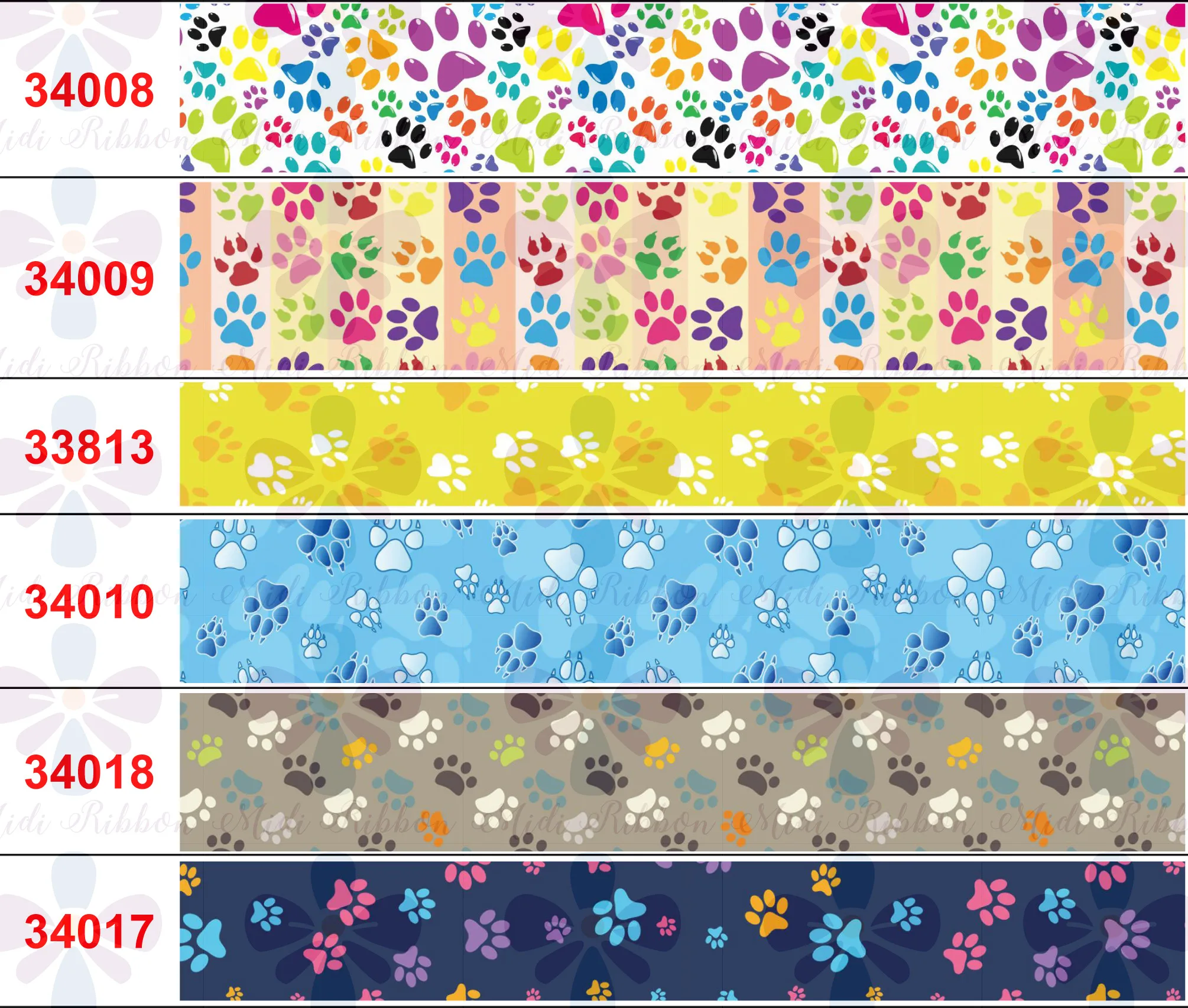 

50 Yards Dog Paw Printed Grosgrain /Elastic band Ribbon16mm,22mm,25mm,38mm DIY Handmade Bow Sewing Materials
