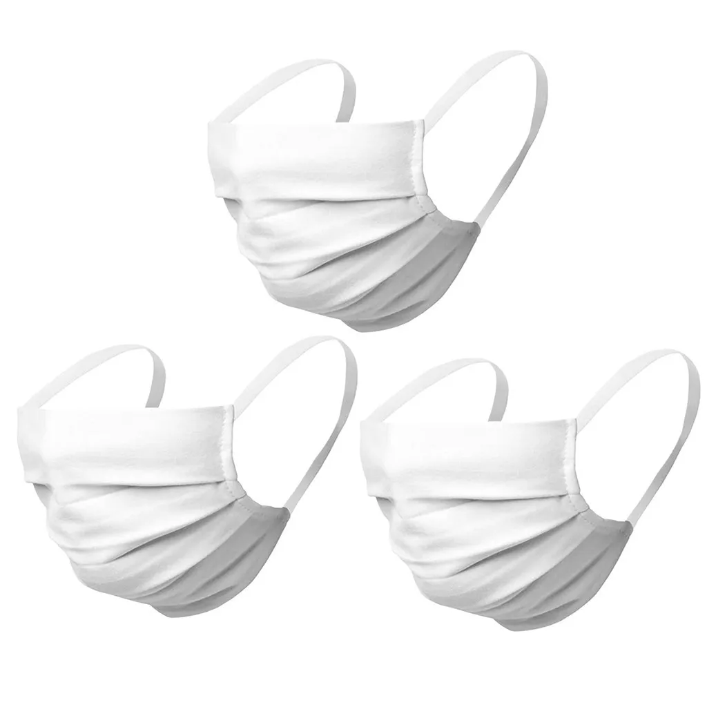 

3pcs Cotton Mouth Mask Unisex Breathable Mouth Caps Reusable Mask Washable Cloth Adult Masks Protective 3Ply Face Mask Masque #1