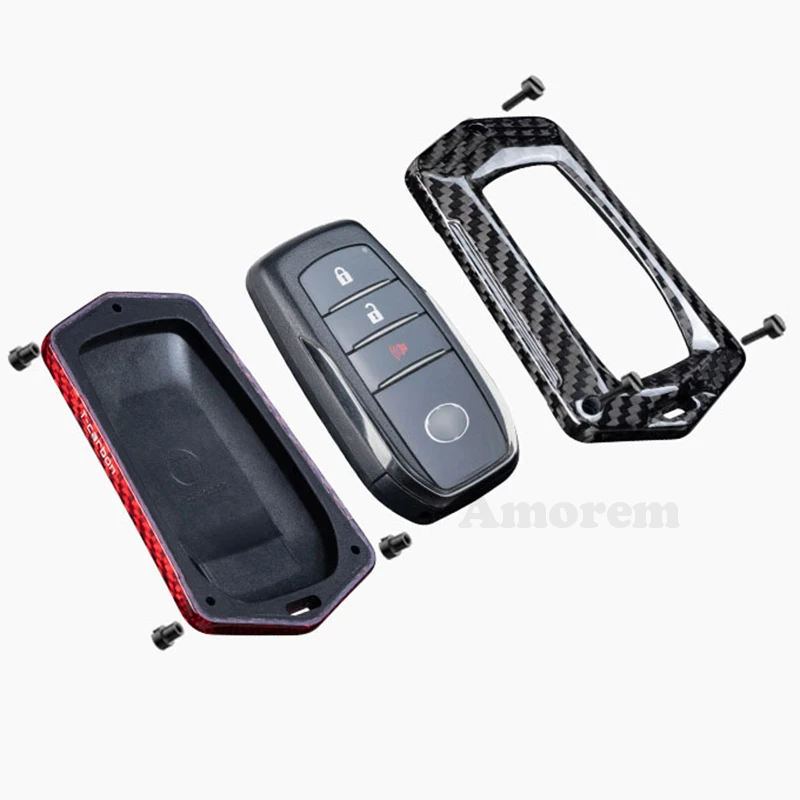 Чехол для автомобильного ключа из углеродного волокна чехол Toyota Prius Camry Corolla C-HR CHR