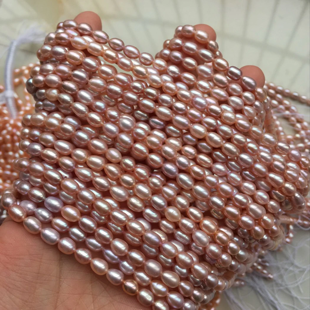 Натуральный пресноводный жемчуг 4 5-5 5 мм рисовый драгоценный камень бусины для