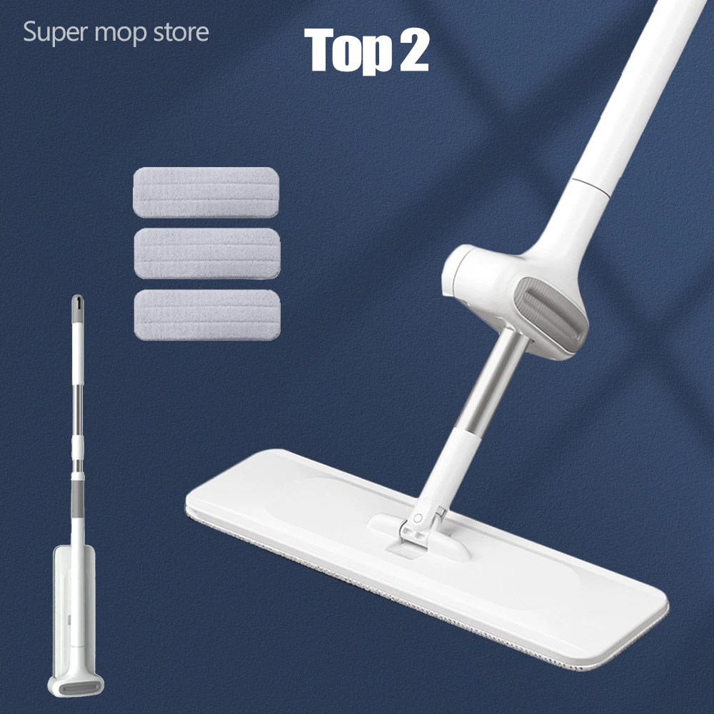 Швабра из микрофибры вращающаяся на 360 градусов для сухой и влажной уборки -