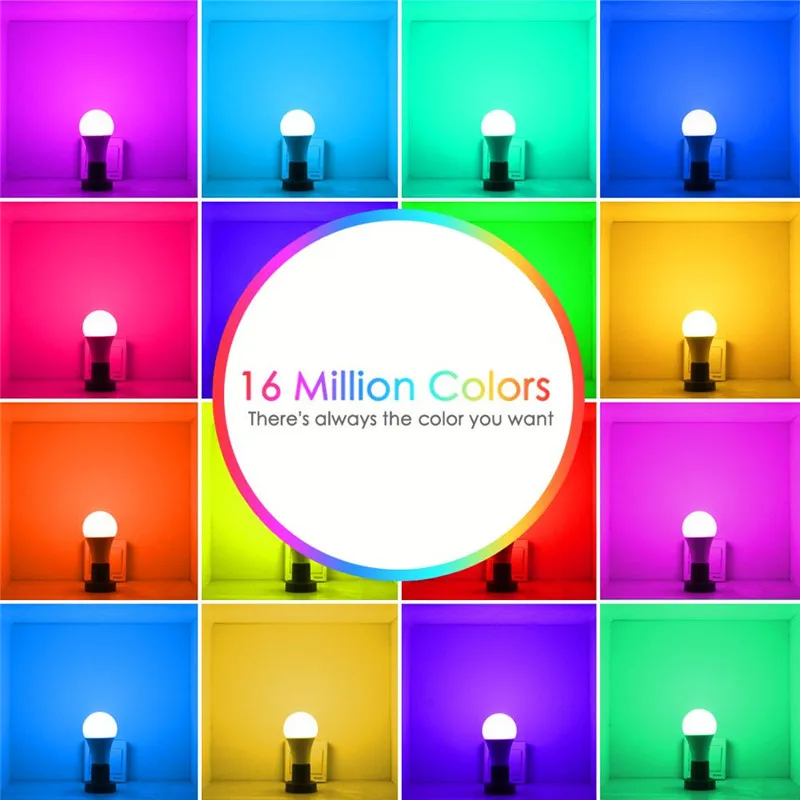 

15W WiFi Smart Light Bulb E27 LED RGB Lamp Work with Alexa Google Home 85-265V RGB+C+W Dimmable Timer Function Magic Bulb