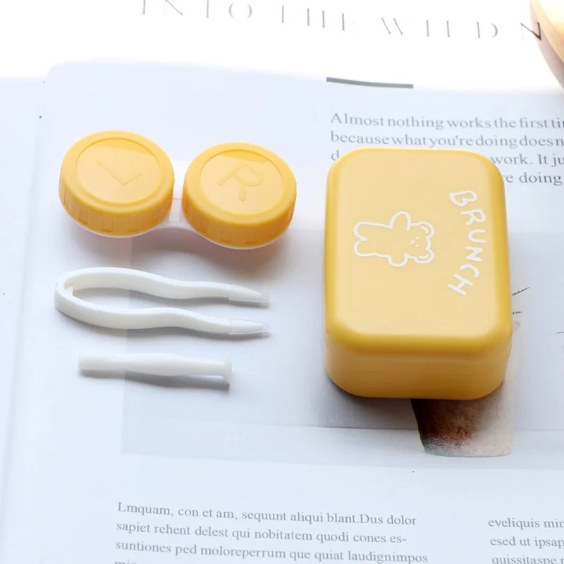

Contact Lenses Case for Women Eyewear Case with Mirror Colored Eyes Contact Lens Box Container Eye Accessories