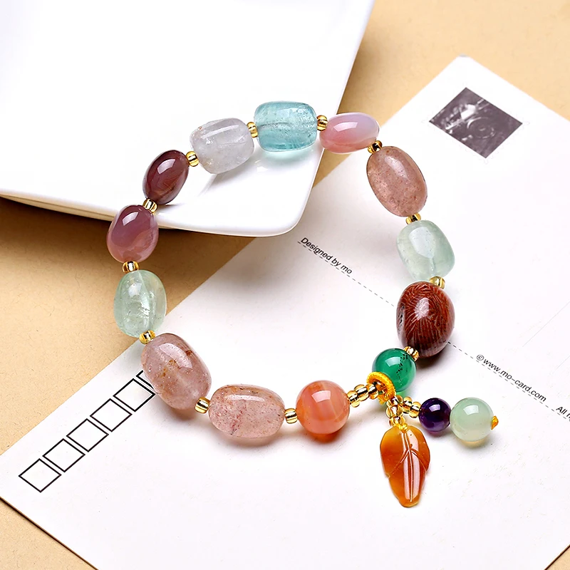 Оптовая продажа с фабрики натуральный яркий браслет камнями для женщин