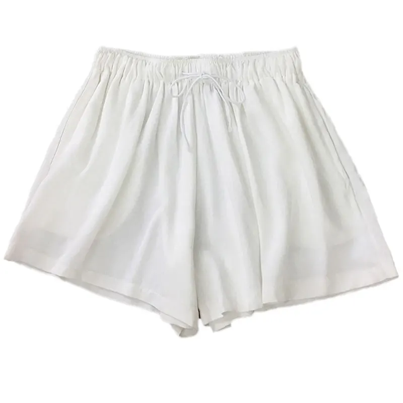 

casual solid women shorts for summer vintage high waist wide leg loose all match female shorts top quality
