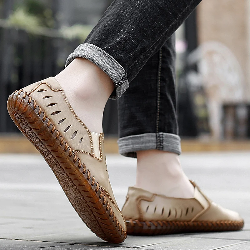 

Sandals For Men 2020 Sandalia Masculina Couro Summer Shoes Men Beach Sandals Fashion Sandalen Heren Leather Big Size Safety