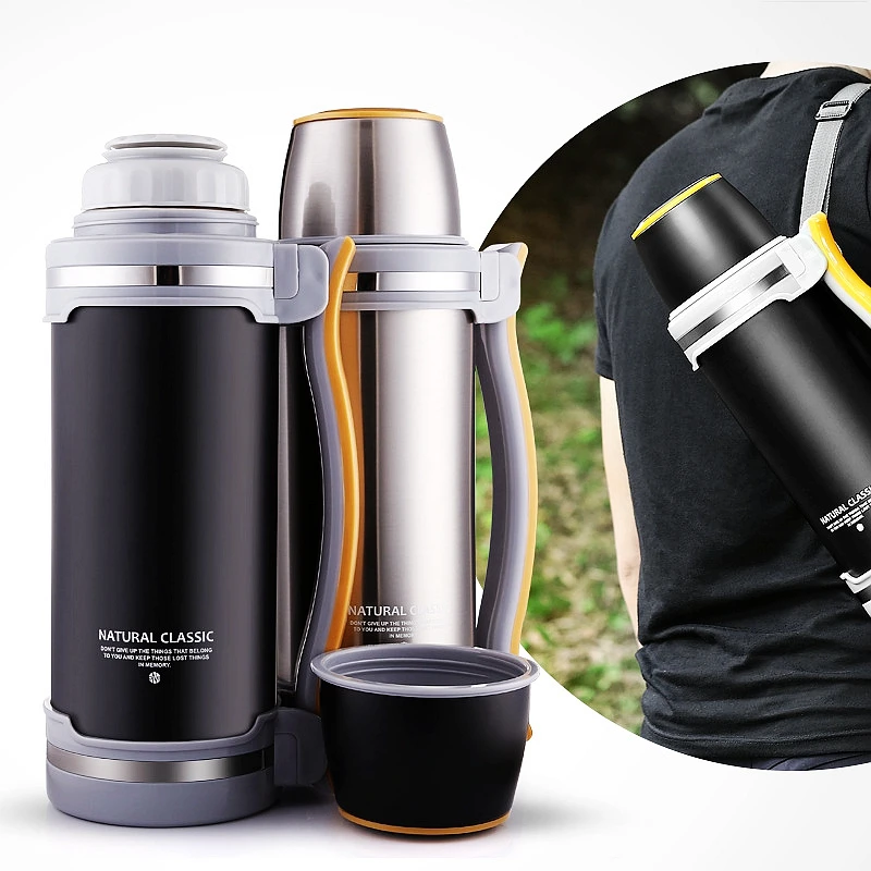 

High capacity Stainless steel thermos Fashion everyday, outdoor,automotive water thermo cup Portable insulation Vacuum cup 2.6L
