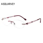 Металлическая оправа для очков без оправы для женщин, оправа для оптических очков, очки по рецепту, полые Стразы, элегантный светильник, гибкий