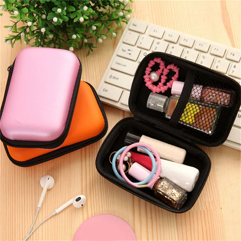 Mini Portable Earphone Bag High Quality Coin Purse Headphone USB Cable Case Storage Box EVA Material Hard Disk Carry Case Bag images - 6