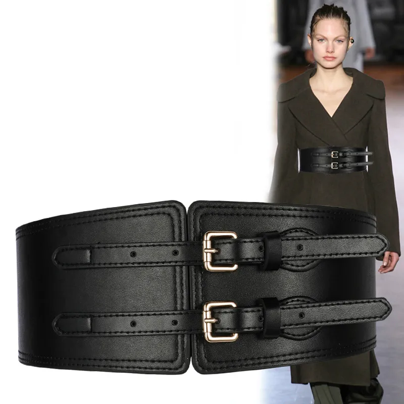 Пояс H3273 женский с широкой талией простой модный пояс металлической пряжкой
