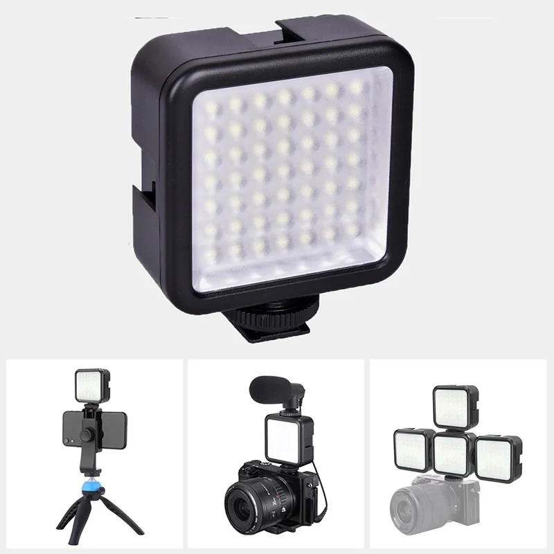 

Photo Flash 49LED 3W Video MINI Light Cold Shoe Lamp Vlog Fill Light For iPhone 13 X Phone Camcorder sony Nikon DSLR Gopro 9 10