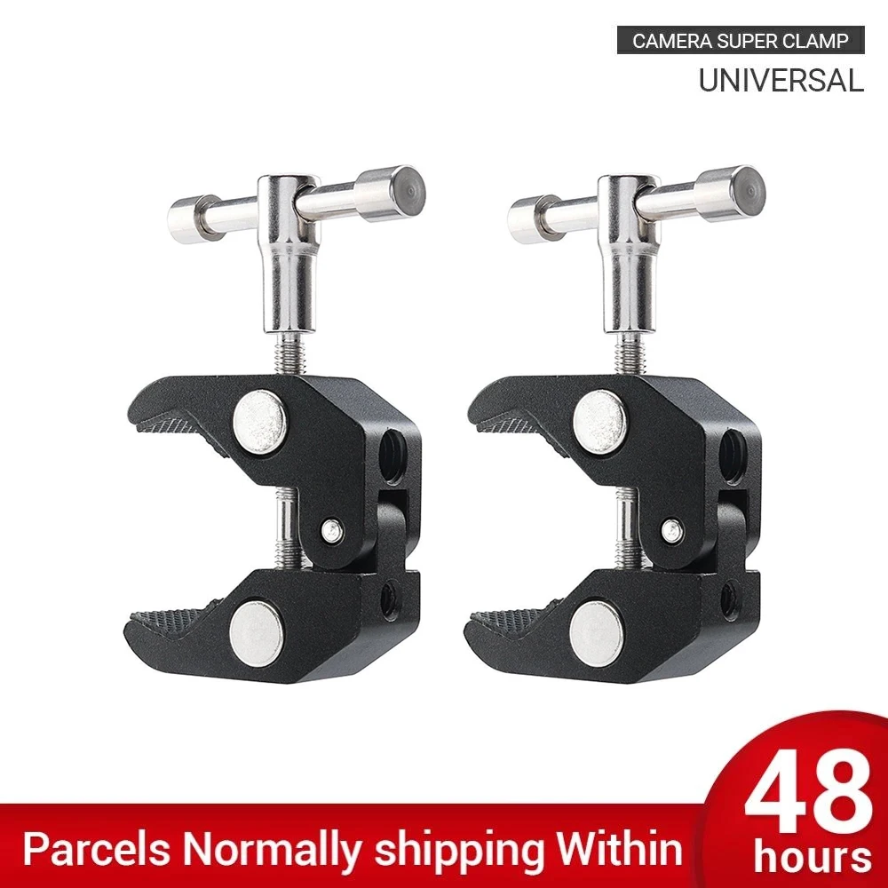 

2 PACK Aluminum Alloy Super Crab Clamp for DSLR Rig LCD Monitor Studio LED Light Flash Tripod Magic Arm Camera