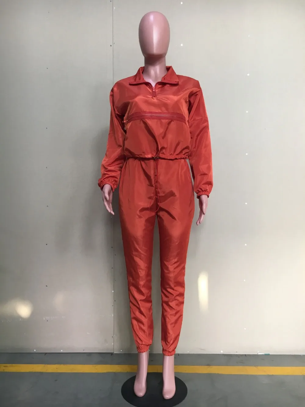 

Solid Casual 2 Piece Outfits Women Turn Down Collar Full Sleeve Top And Matching Fit Slim Pants Autumn Safari Style Suit RY5054