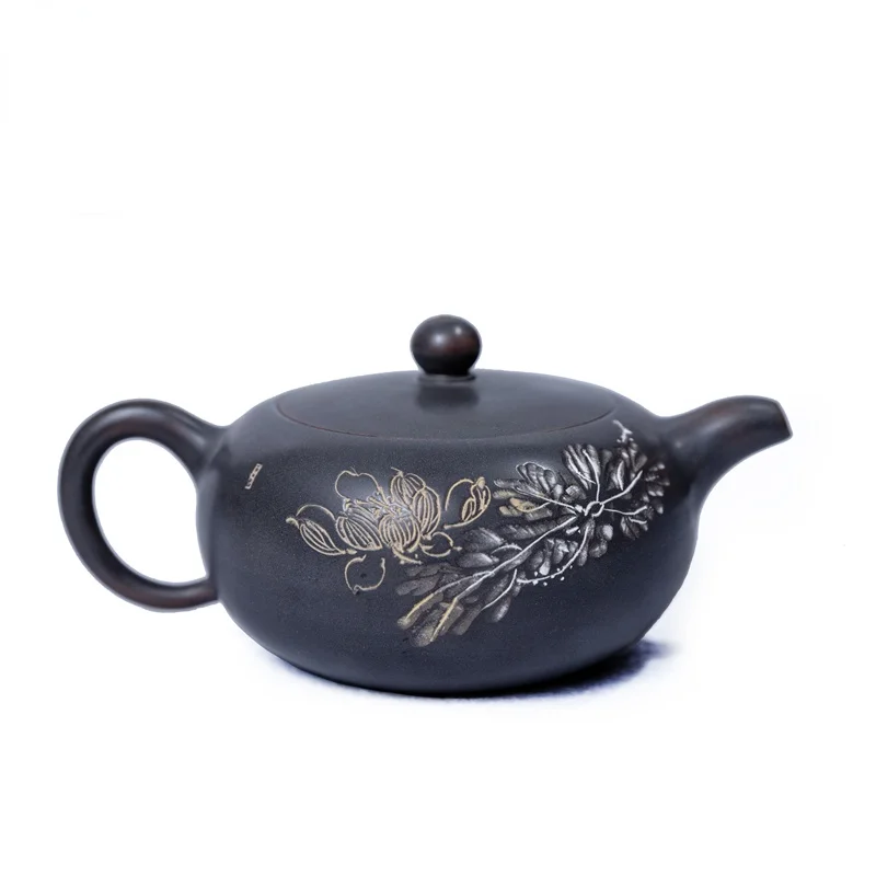 

BOERNA 220ml QinZhou Nixing kettle ( is not Yixing Teapot) NixingTao Pure Handmade Teapot for Dalomgpao Tea Gift Box Package